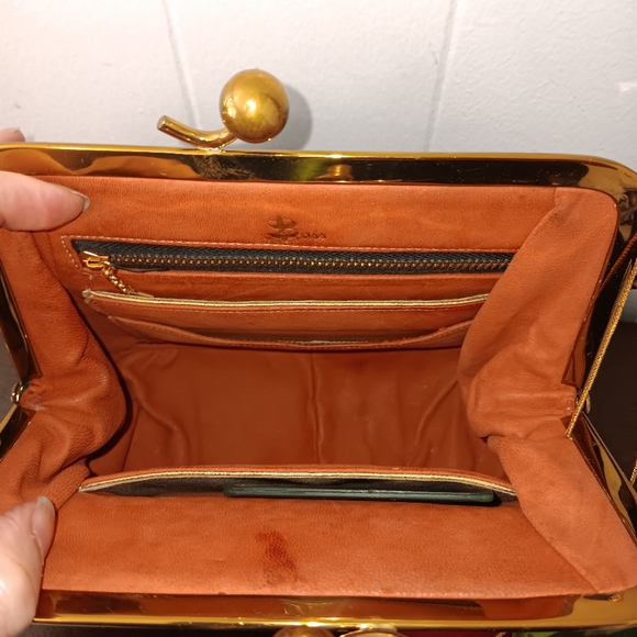 Bass Brushed Charcoal Suede Satchel Purse Authentic 1950s - Picture 9 of 12